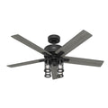 Hunter 52994 Matte Black 52 Inch Astwood Ii  Matte Black Ceiling Fan With Led Light Kit And Handheld Remote Image 1