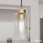 Hunter 13069 Alturas Gold Hartland Alturas Gold With Seeded Glass 3 Light Cluster Ceiling Light Fixture Image 5