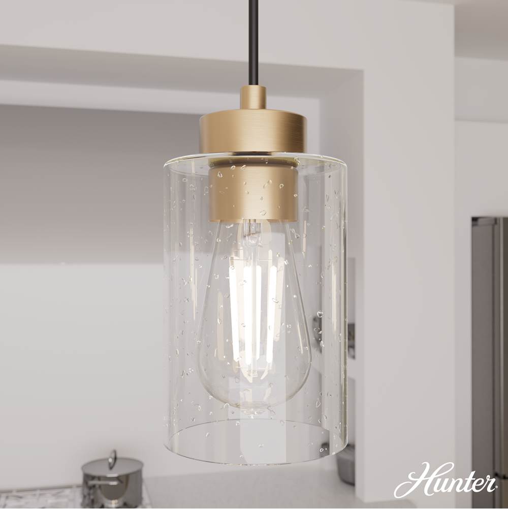 Hunter 13069 Alturas Gold Hartland Alturas Gold With Seeded Glass 3 Light Cluster Ceiling Light Fixture Image 5