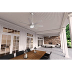 Hunter 52375 Fresh White 52 Inch Brazos Fresh White Damp Rated Ceiling Fan With Led Light Kit And Handheld Remote Image 2