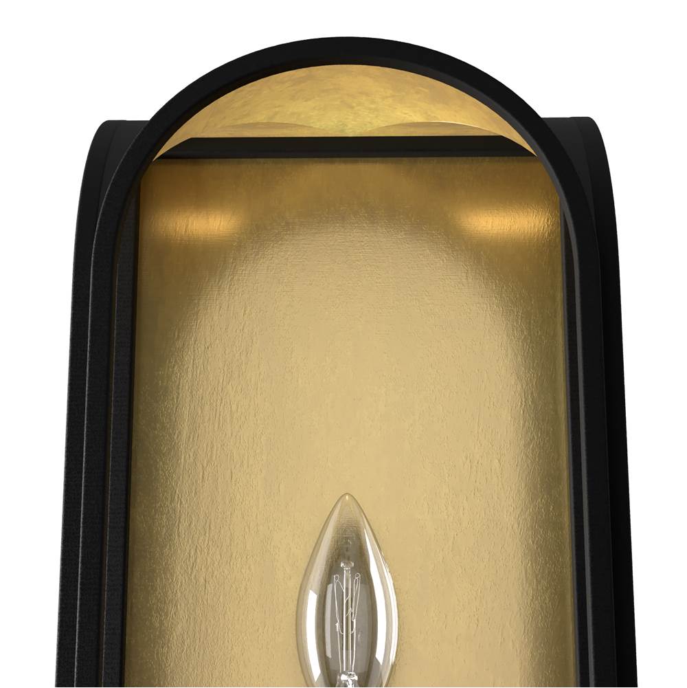Hunter 19729 Natural Iron Hunter Dukestown Natural Iron And Gold Leaf 1 Light Sconce Wall Light Fixture Image 3