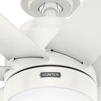 Hunter 52375 Fresh White 52 Inch Brazos Fresh White Damp Rated Ceiling Fan With Led Light Kit And Handheld Remote Image 5
