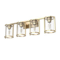 Hunter 48011 Alturas Gold Astwood Alturas Gold With Clear Glass 4 Light Vanity Wall Light Fixture Image 1