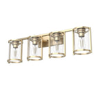 Hunter 48011 Alturas Gold Astwood Alturas Gold With Clear Glass 4 Light Vanity Wall Light Fixture Image 1