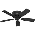 Hunter 52392 Matte Black 42 Inch Low Profile Matte Black Low Profile Ceiling Fan And Pull Chain Image 1