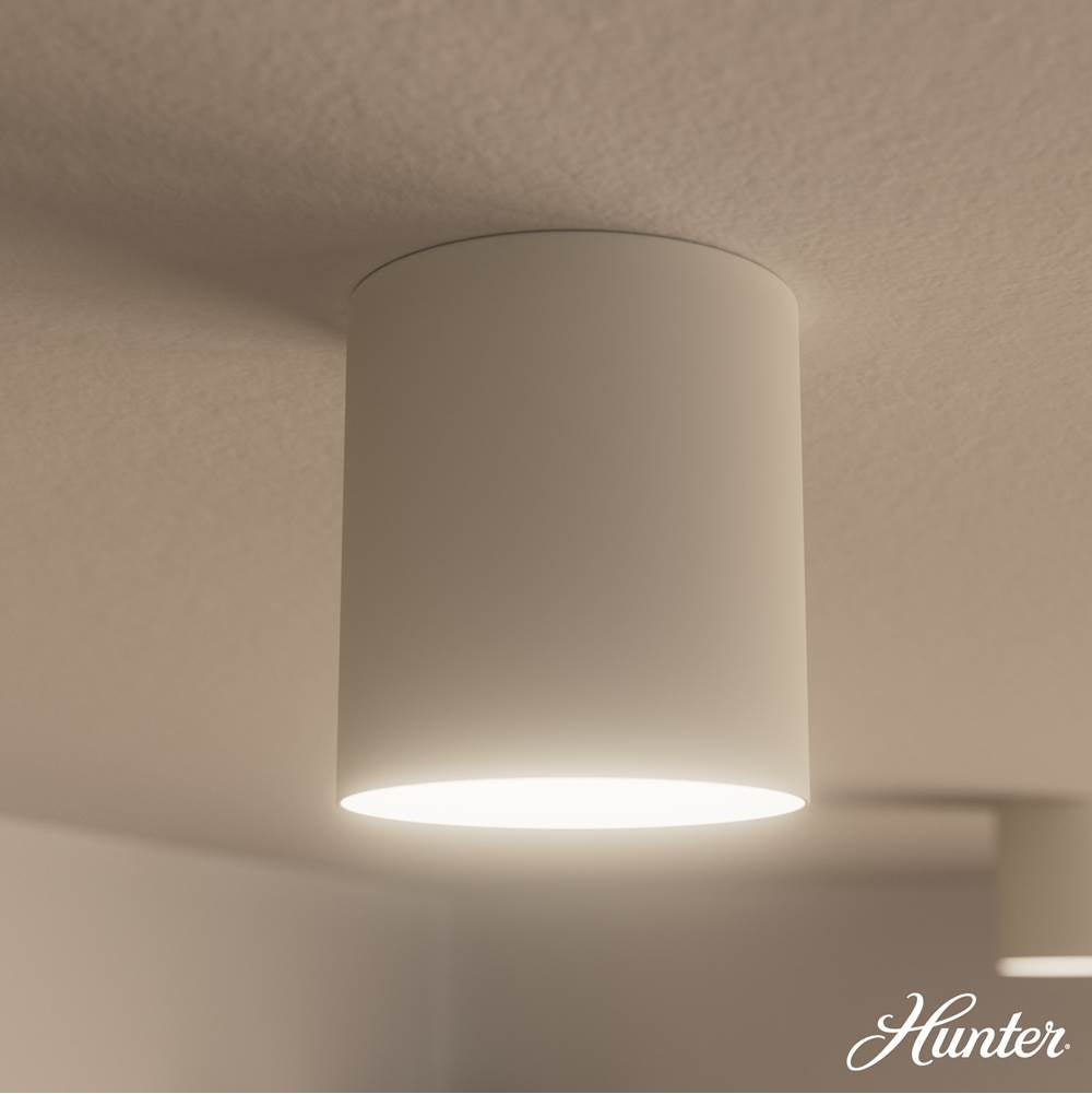 Hunter 13126 White Canoga White 1 Light Small Flush Mount Ceiling Light Fixture Image 3