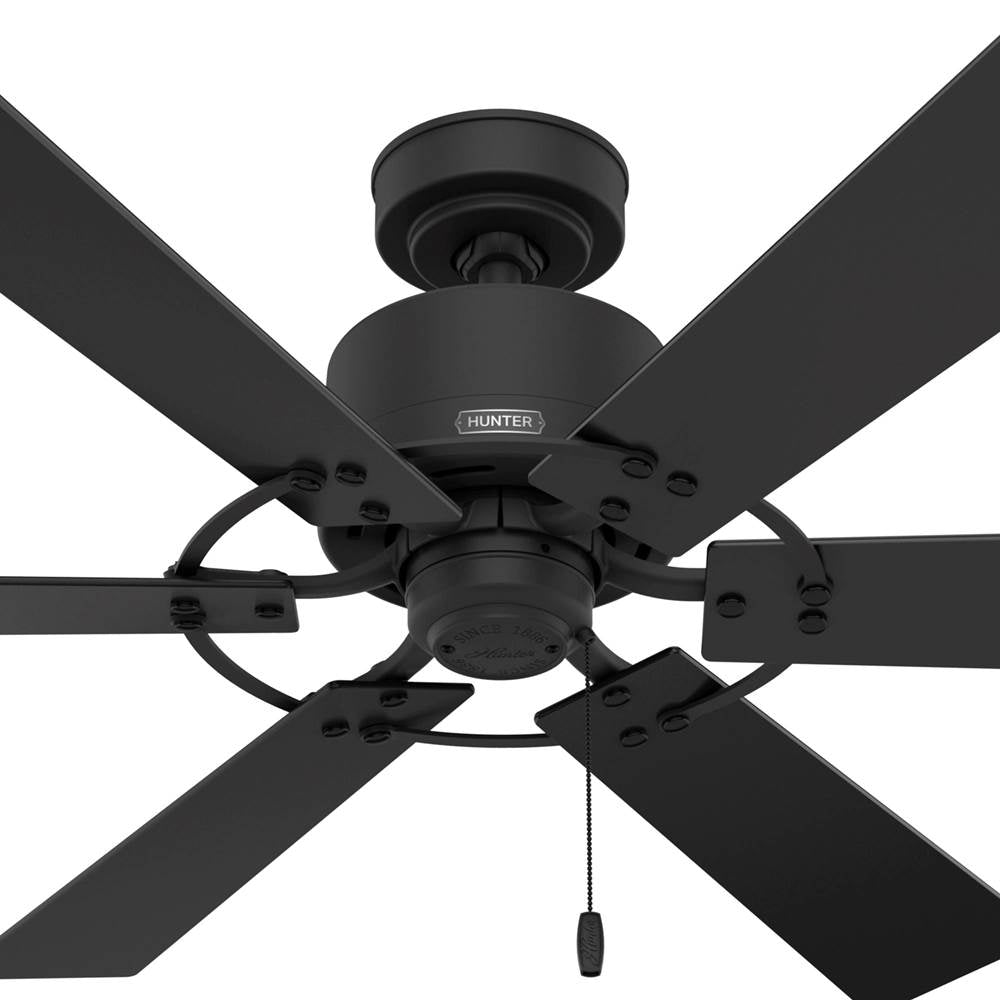 Hunter 51817 Matte Black 52 Inch Gilrock Matte Black Ceiling Fan And Pull Chain Image 2