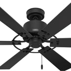 Hunter 51817 Matte Black 52 Inch Gilrock Matte Black Ceiling Fan And Pull Chain Image 2
