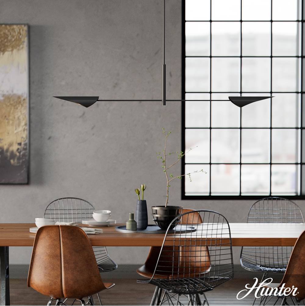 Hunter Merian 2 Light Extra Large Linear Black