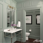 Hunter 48039 Alturas Gold Van Nuys Alturas Gold With Clear Glass 4 Light Vanity Wall Light Fixture Image 5
