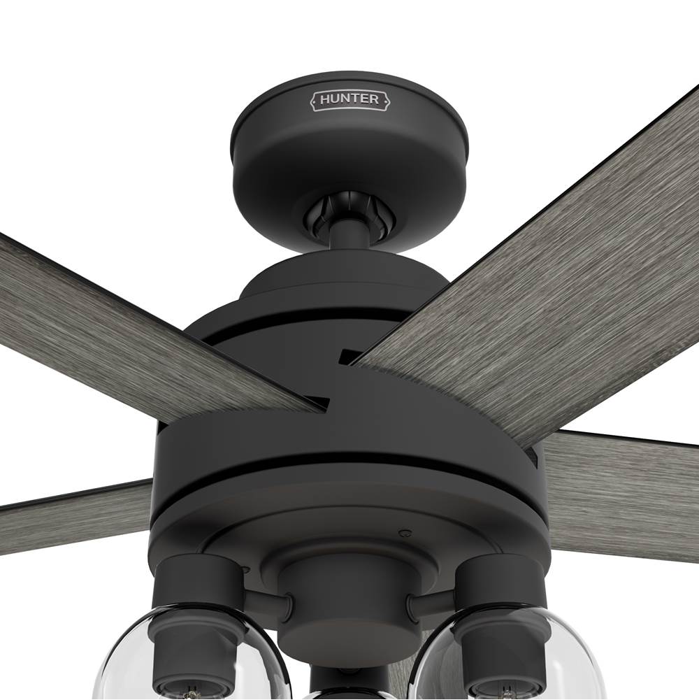Hunter 52650 Matte Black Hunter 52 Inch Lochemeade Matte Black Ceiling Fan With Led Light Kit And Handheld Remote Image 6