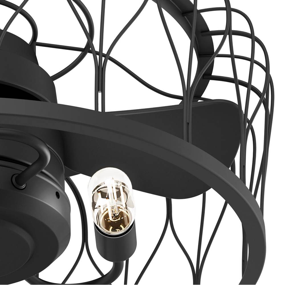 Hunter 52969 Matte Black 20 Inch Rotonda Matte Black Ceiling Fan With Led Light Kit And Handheld Remote Image 2