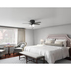 Hunter 52393 Matte Black 42 Inch Newsome Matte Black Low Profile Ceiling Fan With Led Light Kit And Pull Chain Image 5