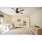 Hunter 52650 Matte Black Hunter 52 Inch Lochemeade Matte Black Ceiling Fan With Led Light Kit And Handheld Remote Image 2