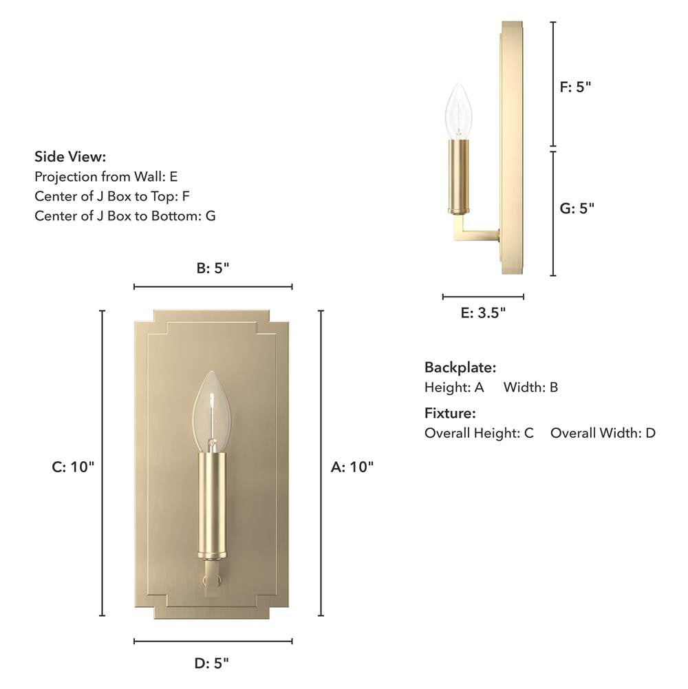 Hunter 19578 Alturas Gold Zoanne 1 Light Wall Sconce Image 2