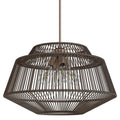 Hunter 13219 Sable Rattan Hunter Brookhollow Sable Rattan And Sable 4 Light Pendant Ceiling Light Fixture Image 1