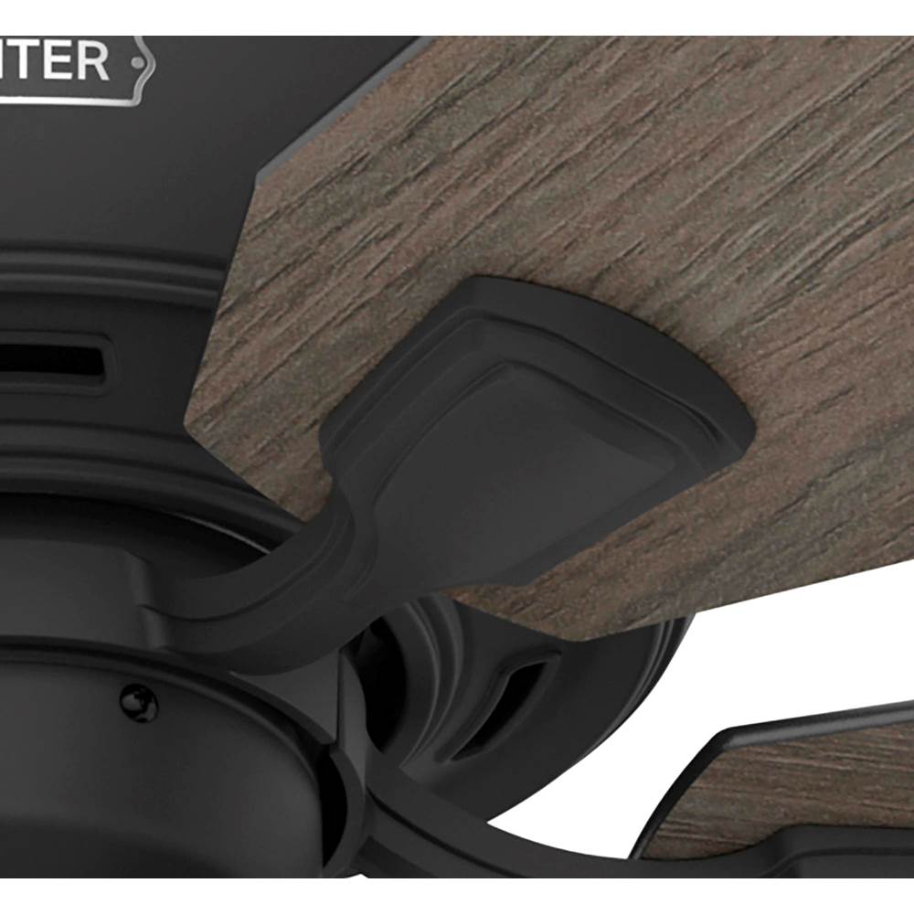 Hunter 51595 Matte Black 52 Inch Rosner Matte Black Ceiling Fan With Led Light Kit And Pull Chain Image 7