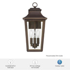 Hunter 46083 Matte Bronze Hunter Spring Cove Matte Bronze With Clear Glass 3 Light Image 6