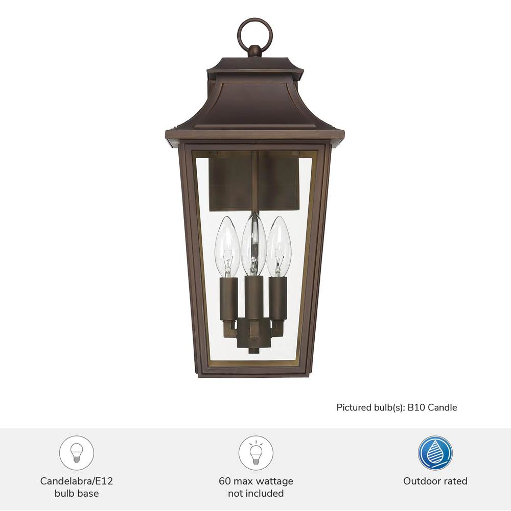 Hunter 46083 Matte Bronze Hunter Spring Cove Matte Bronze With Clear Glass 3 Light Image 6