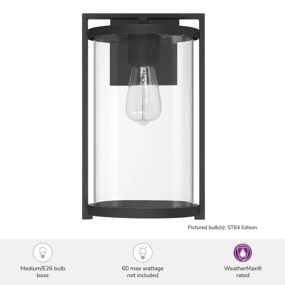Hunter 46067 Matte Black Astwood Outdoor 1 Light Medium Wall Light Black Image 4