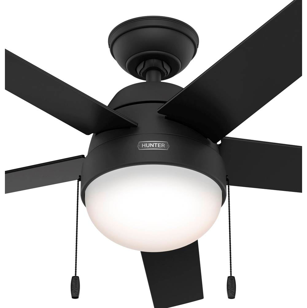 Hunter 52385 Matte Black 52 Inch Anslee Matte Black Ceiling Fan With Led Light Kit And Pull Chain Image 2