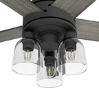 Hunter Lochemeade Hunter 52 Inch Lochemeade Matte Black Ceiling Fan With Led Light Kit And Handheld Remote
