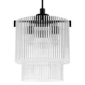 Hunter 13149 Matte Black Ontario Matte Black With Clear Glass 3 Light Pendant Ceiling Light Fixture Image 1