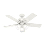 Hunter 52350 Matte White 44 Inch Crystal Peak Matte White Ceiling Fan With Led Light Kit And Pull Chain Image 5