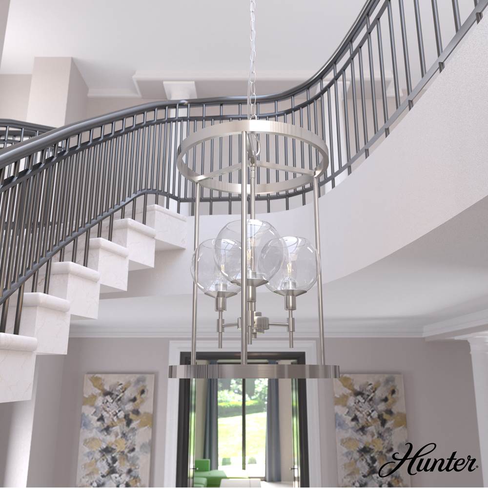 Hunter 19750 Brushed Nickel Xidane 3 Light 15 Inch Foyer Image 3
