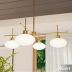 Hunter 13190 Luxe Gold Getty Luxe Gold With Cased White Glass 4 Light Chandelier Ceiling Light Fixture Image 2