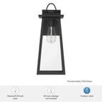 Hunter 46055 Matte Black Ivory Dusk Outdoor 1 Light Large Wall Light Black Image 4