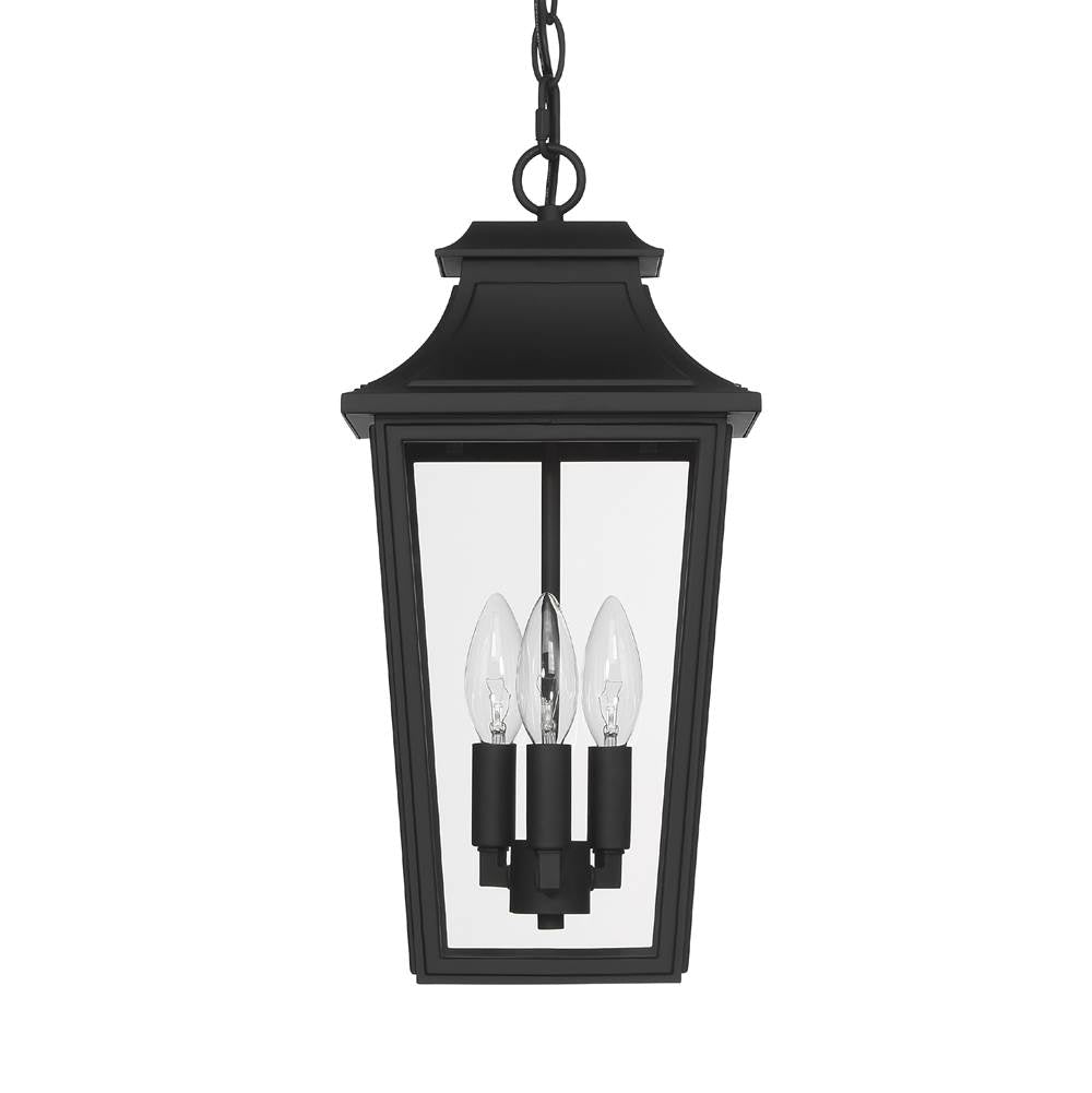 Hunter 46084 Matte Black Hunter Spring Cove Matte Black With Clear Glass 3 Light Image 1