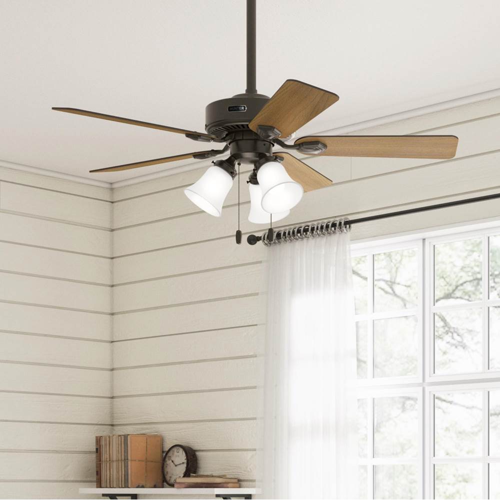 Hunter 52781 New Bronze Hunter 44 Inch Swanson New Bronze Ceiling Fan With Led Light Kit And Pull Chain Image 2