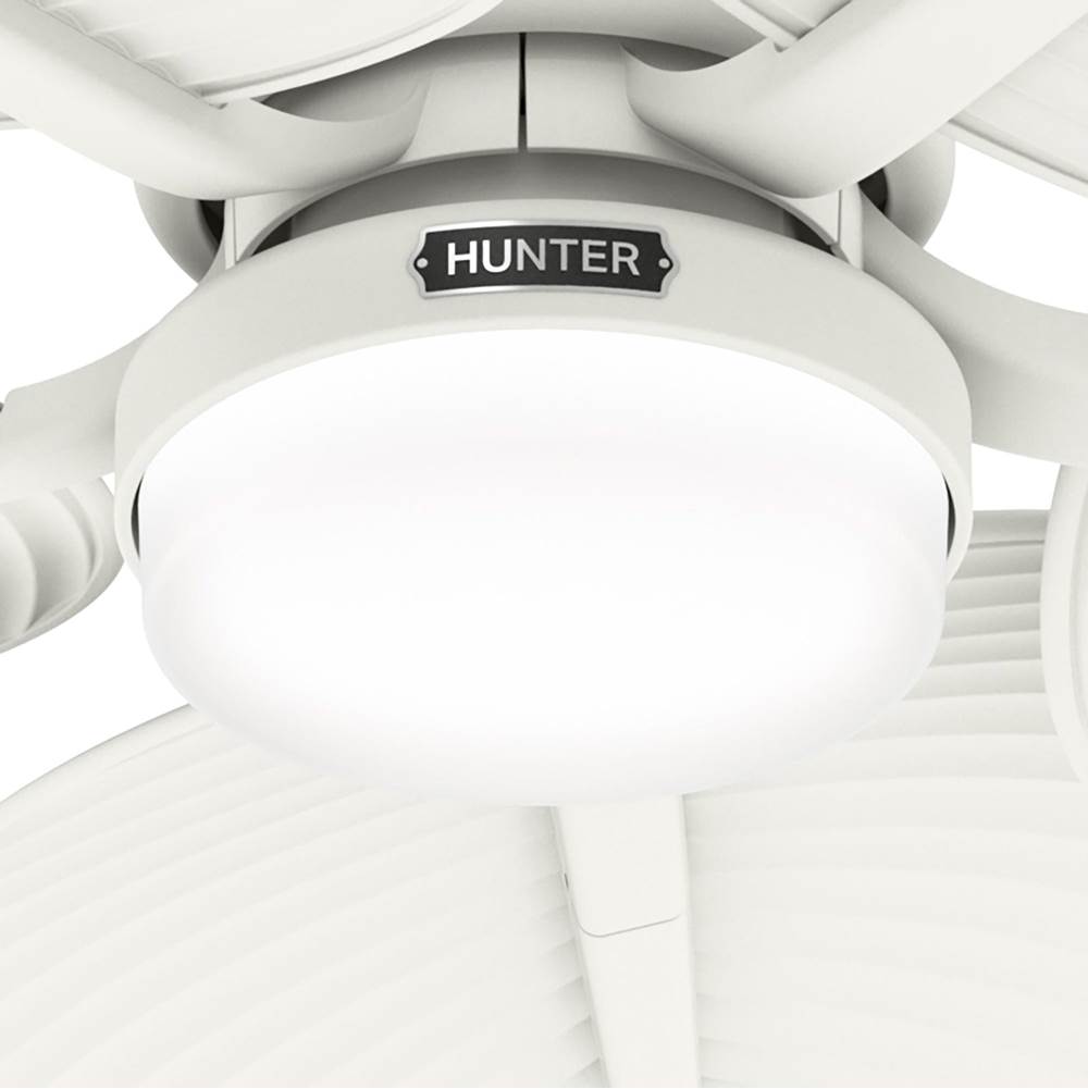 Hunter 52999 Matte White 52 Inch Tropic View Matte White Damp Rated Ceiling Fan With Led Light Kit And Wall Control Image 4