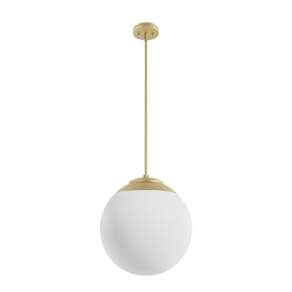Hunter 19850 Painted Modern Brass Hepburn Painted Modern Brass With Cased White Glass 3 Light Pendant Ceiling Light Fixture Image 1