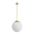 Hunter 19850 Painted Modern Brass Hepburn Painted Modern Brass With Cased White Glass 3 Light Pendant Ceiling Light Fixture Image 1