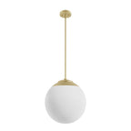 Hunter 19850 Painted Modern Brass Hepburn Painted Modern Brass With Cased White Glass 3 Light Pendant Ceiling Light Fixture Image 1