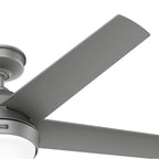 Hunter 52612 Matte Silver Hunter 52 Inch Skyflow Matte Silver Weathermax Indoor / Outdoor Ceiling Fan With Led Light Kit And Wall Control Image 5