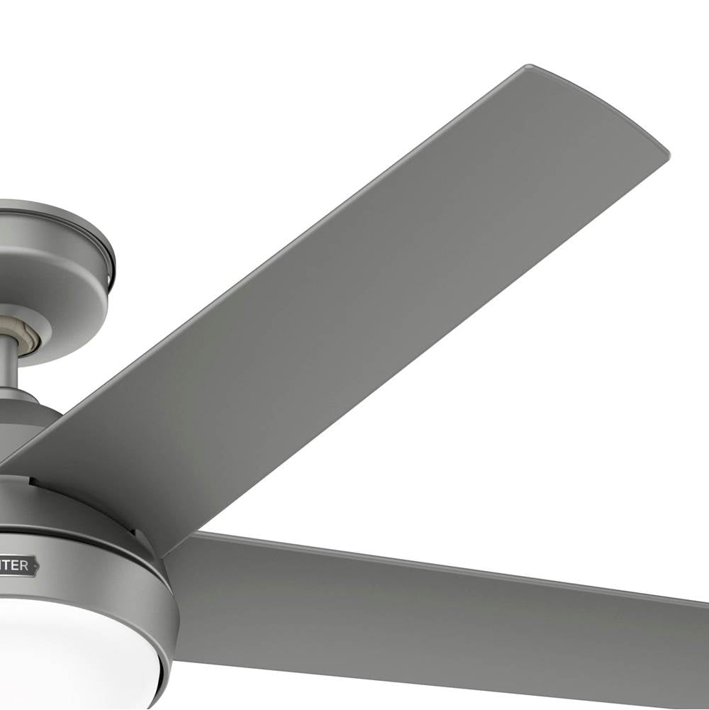Hunter 52612 Matte Silver Hunter 52 Inch Skyflow Matte Silver Weathermax Indoor / Outdoor Ceiling Fan With Led Light Kit And Wall Control Image 5