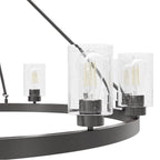 Hunter Hartland Noble Bronze With Seeded Glass 12 Light Chandelier Ceiling Light Fixture