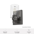 Hunter 13073 Noble Bronze Hartland Noble Bronze With Seeded Glass 1 Light Image 2
