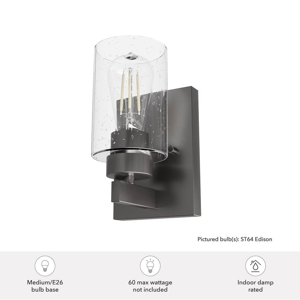 Hunter 13073 Noble Bronze Hartland Noble Bronze With Seeded Glass 1 Light Image 2