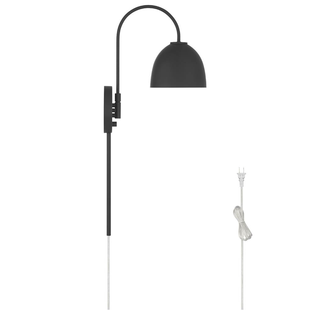 Hunter 48176 Matte Black Erling 1 Light Large Pin Up Sconce Black Image 2