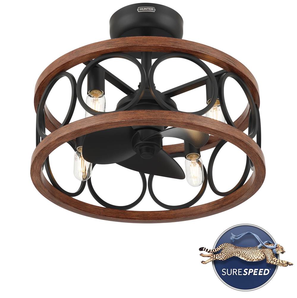 Hunter  22 In Haven Fandelier - Matte Black