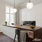 Hunter 19852 Matte Black Hepburn Matte Black With Cased White Glass 3 Light Pendant Ceiling Light Fixture Image 6