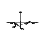 Hunter 48140 Matte Black Merian 6 Light Large Chandelier Black Image 1