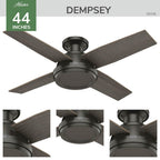 Hunter 59336 Noble Bronze 44 Inch Dempsey Lp Noble Bronze Image 7