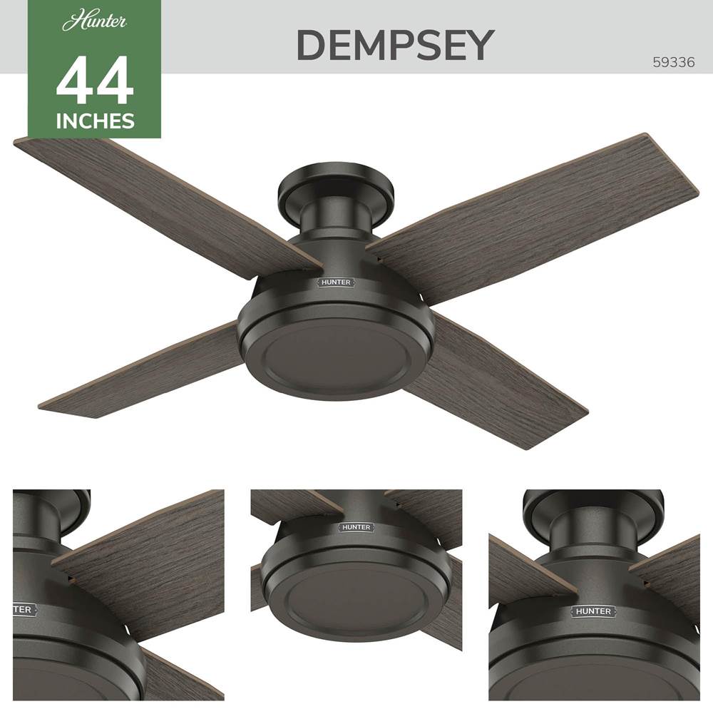 Hunter 59336 Noble Bronze 44 Inch Dempsey Lp Noble Bronze Image 7