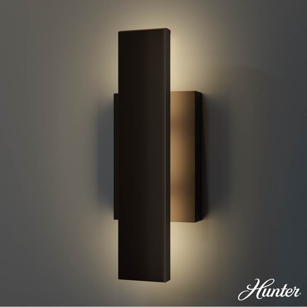 Hunter 13132 Matte Black Canoga Matte Black 1 Light Small Sconce Wall Light Fixture Image 4
