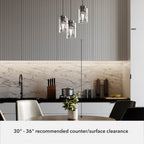 Hunter 13064 Noble Bronze Hartland Noble Bronze With Seeded Glass 3 Light Cluster Ceiling Light Fixture Image 2